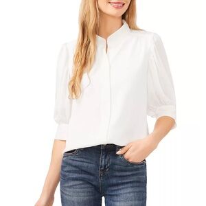 CeCe Collard Button Down Blouse